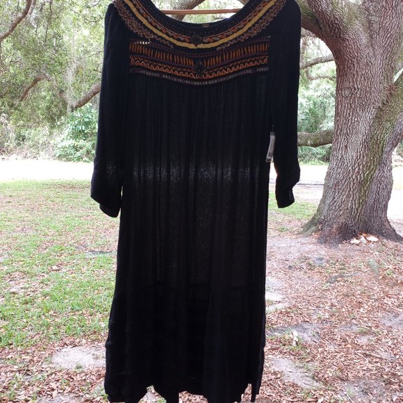 Free People black dress with beads, charms, sequins and embroidery - Picture 12 of 14